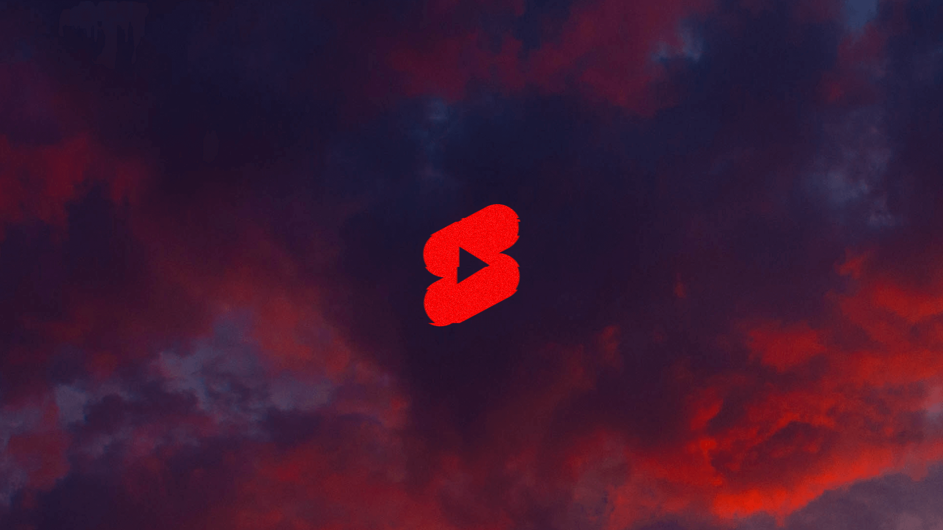 Cloudy red sunset with YouTube Shorts icon