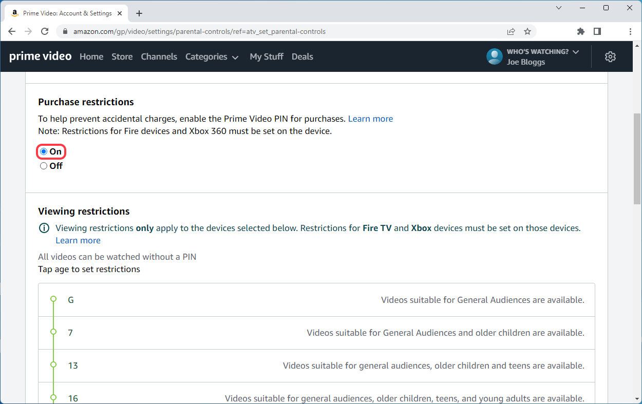 Prime Video parental controls - a parents guide