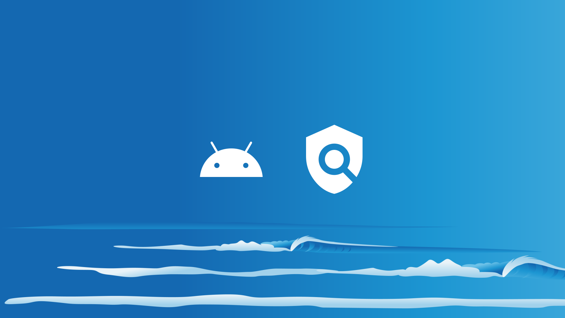 Sea background with Android icon