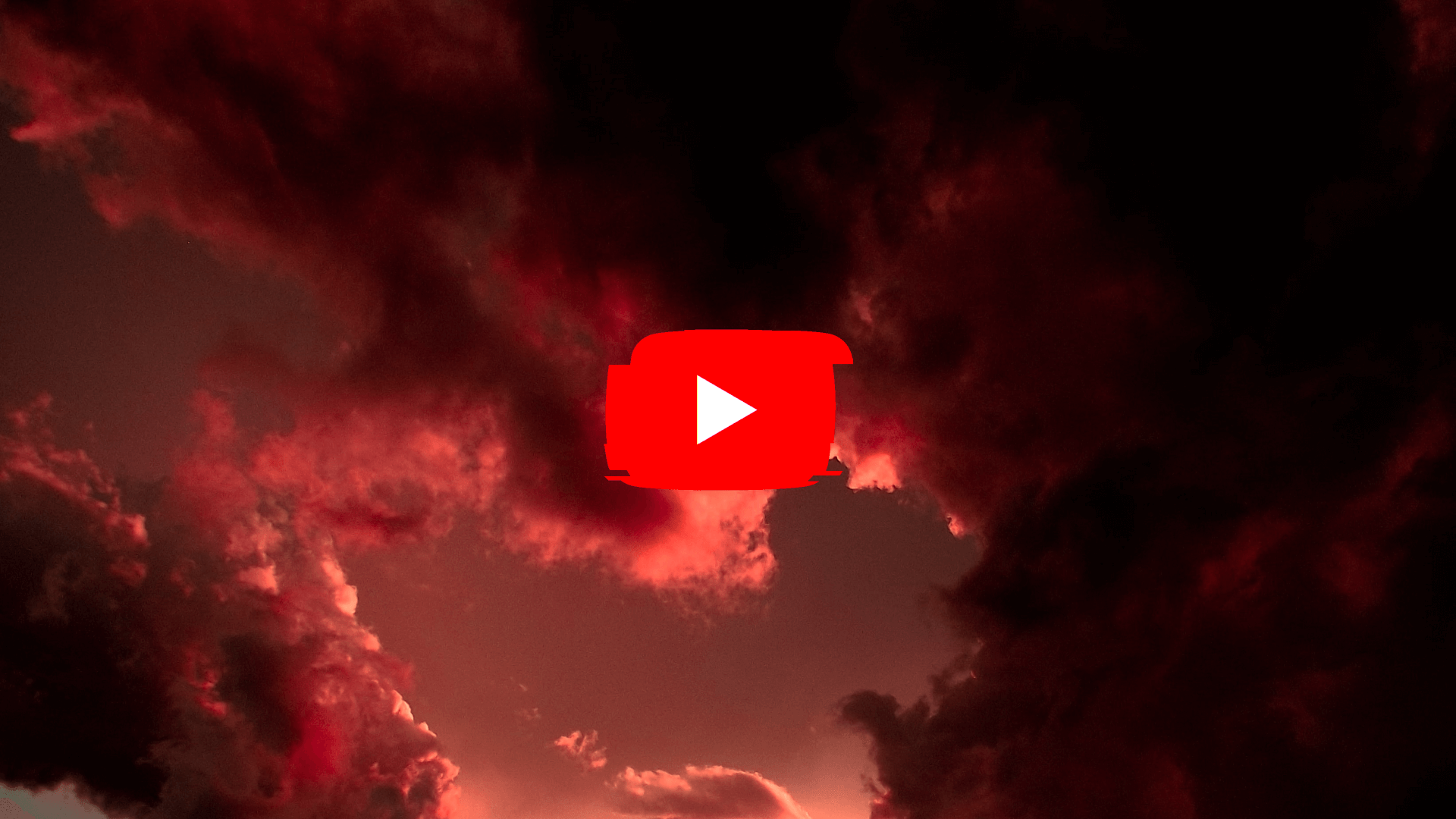 Dark red clouds with a corrupted YouTube logo