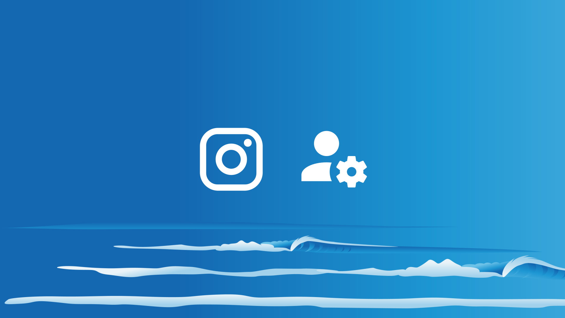 Sea background with Instagram logo and account settings icon