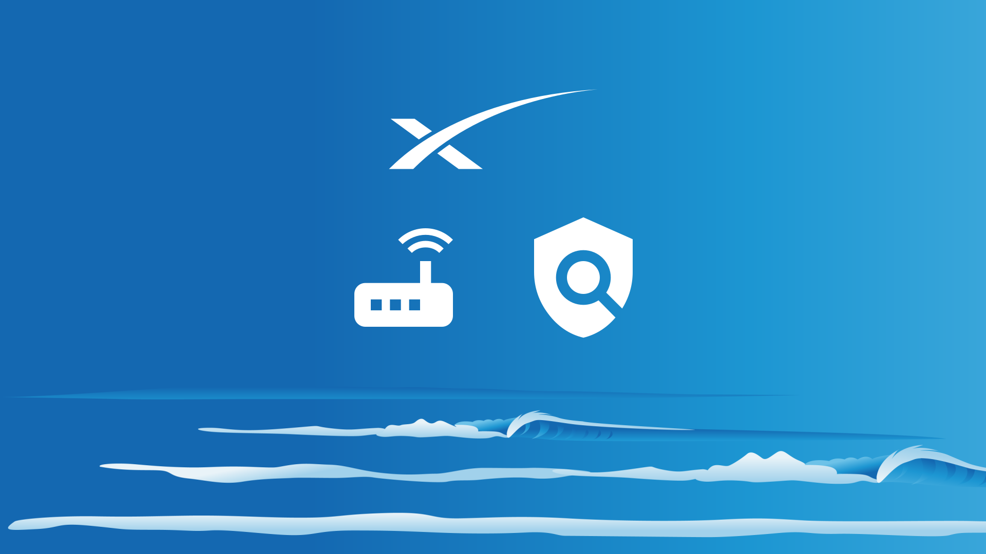 Sea background with macOS Finder icon