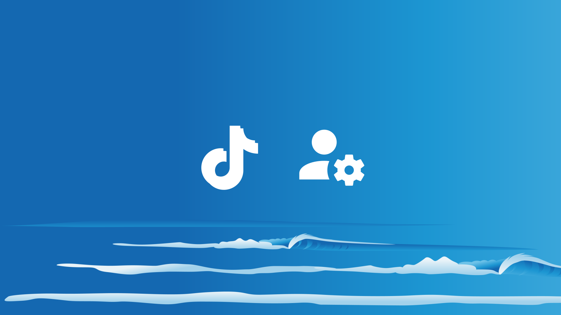 Sea background with TikTok logo and account settings icon