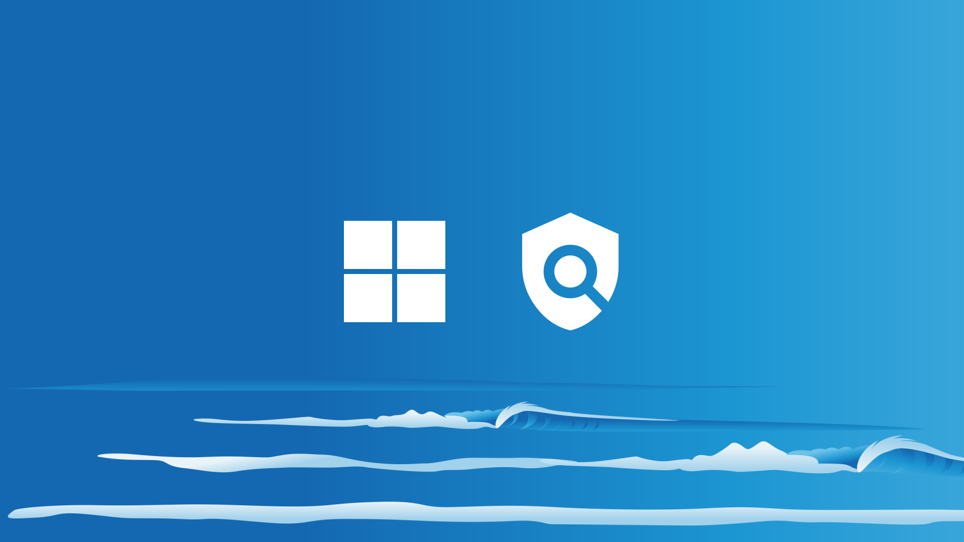 Sea background with Windows 11 icon